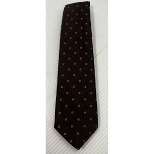 Vintage Sears Fashion Collection Men's Skinny Tie Dark‎ Brown Geometric Pattern